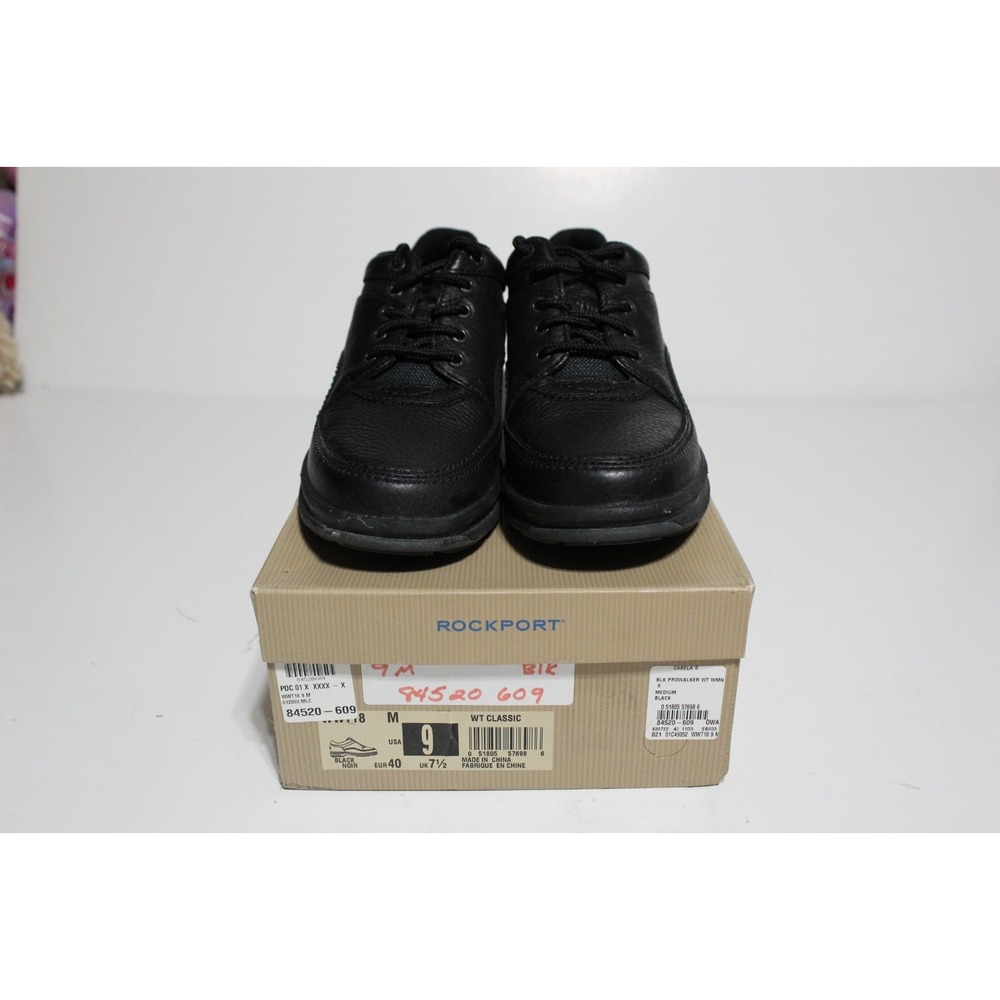 Rockport World Tour Classic WWT18 Womens 9 M Sneaker Black Lace Up Walking Shoes